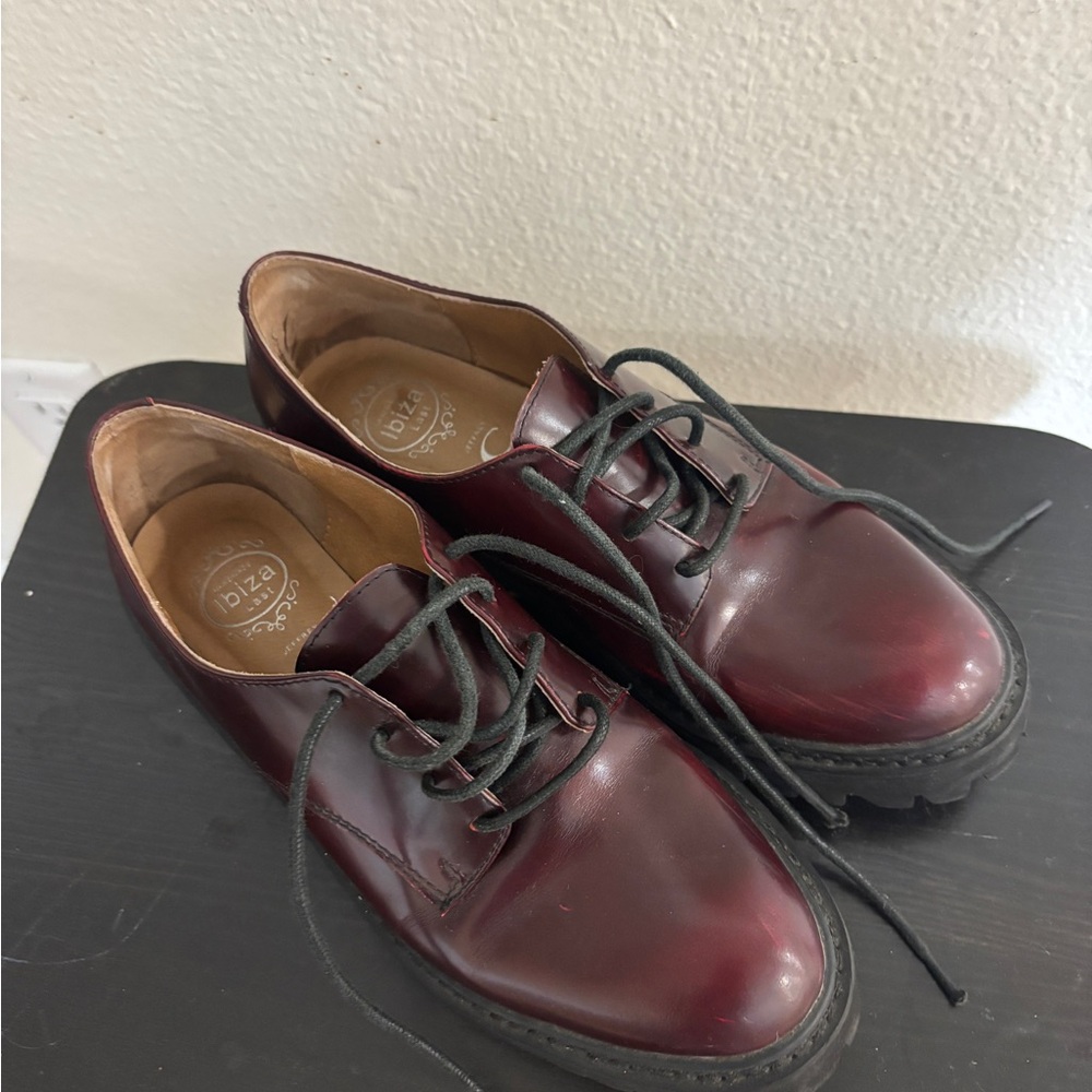 Jeffrey Campbell Dark Red Lace-Up Flats - Picture 9 of 10